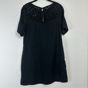 Maeve Anthropology Linen Blend Dress Size Medium Black Classic Date Night